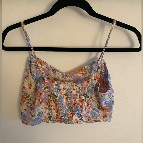 Stradivarius floral crop top - worn once size S - Picture 3 of 4